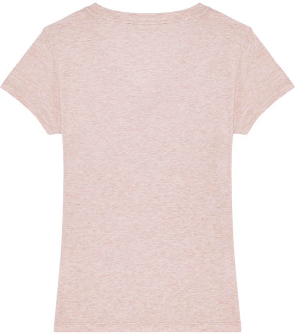 Tee shirt femme col v stella evoker dos Cream Heather Pink