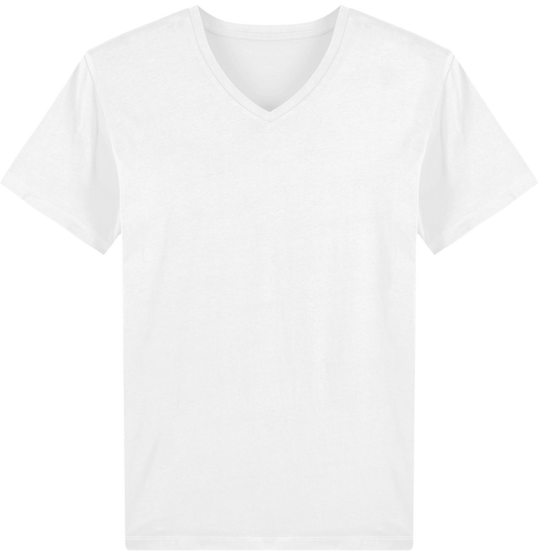 Tee shirt homme col v stanley presenter face White