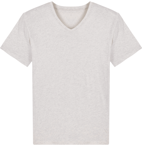 Tee shirt homme col v stanley presenter face Cream Heather Grey