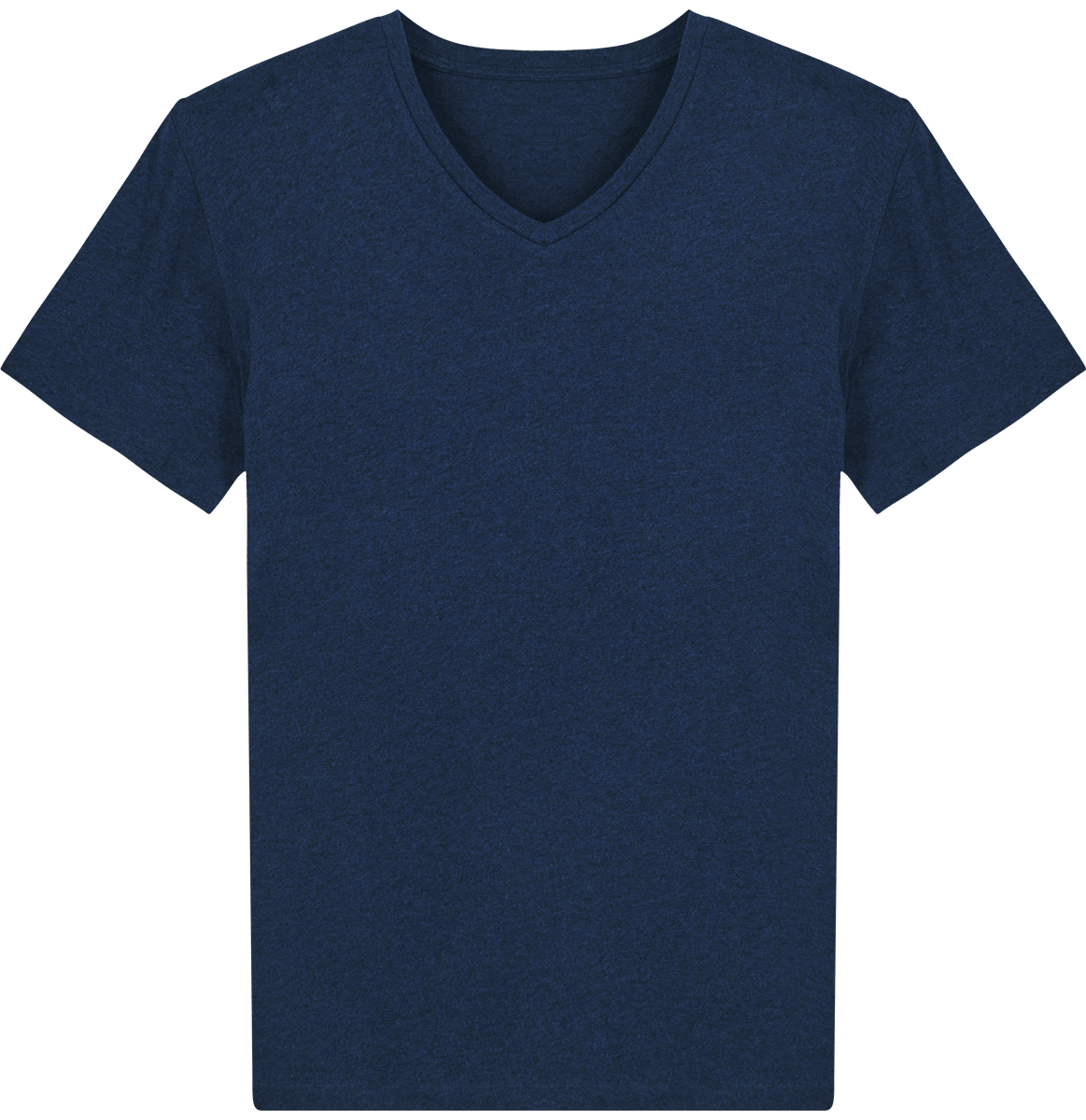 Tee shirt homme col v stanley presenter face Black Heather Blue