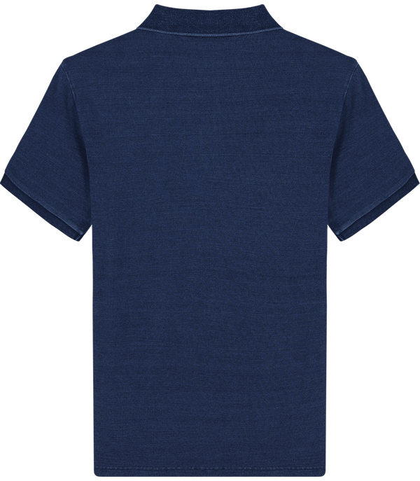 Polo homme stanley dedicator denim dos Dark Washed Indigo