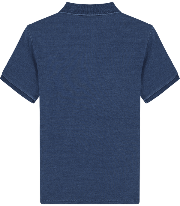 Polo homme stanley dedicator denim dos Mid Washed Indigo