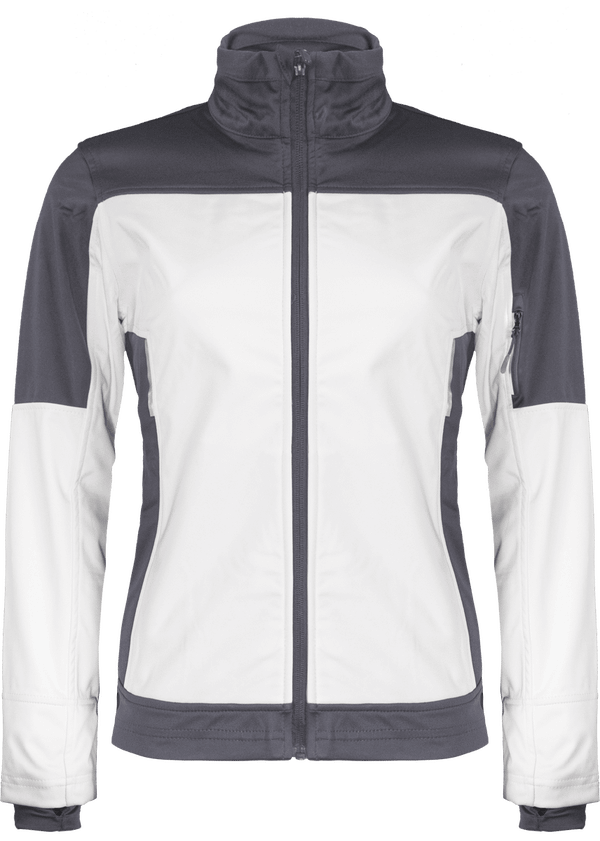 Softshell Imperméable Femme | Broderie Et Impression White / Titanium
