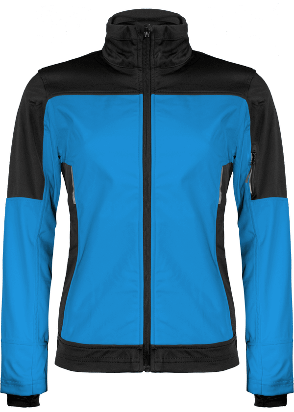 Softshell Imperméable Femme | Broderie Et Impression Aqua Blue / Black