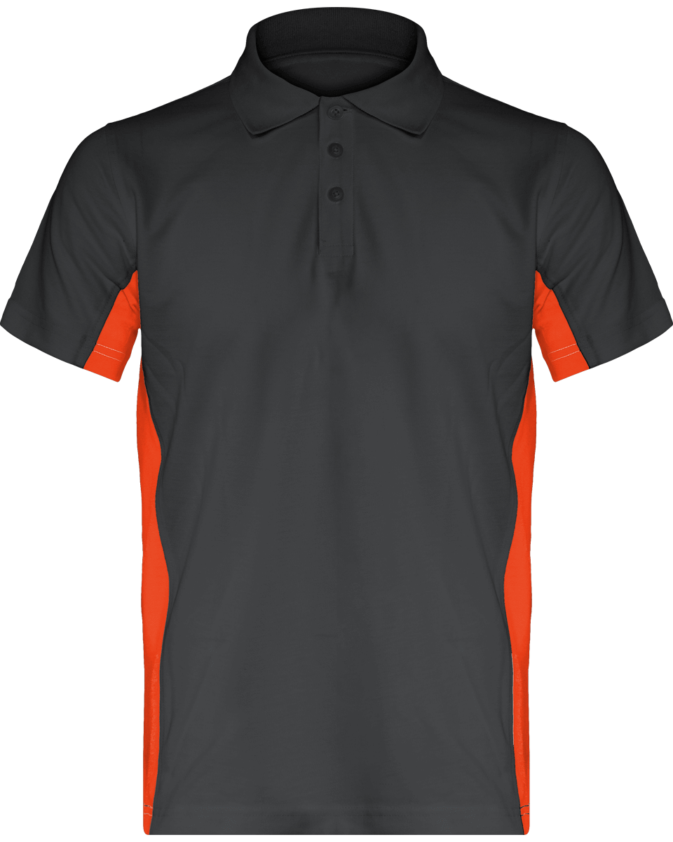 Polo Homme Bicolore | Impression Et Broderie Dark Grey / Orange