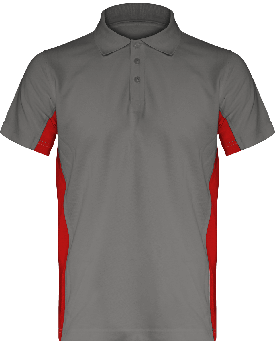 Polo Homme Bicolore | Impression Et Broderie Light Grey / Red