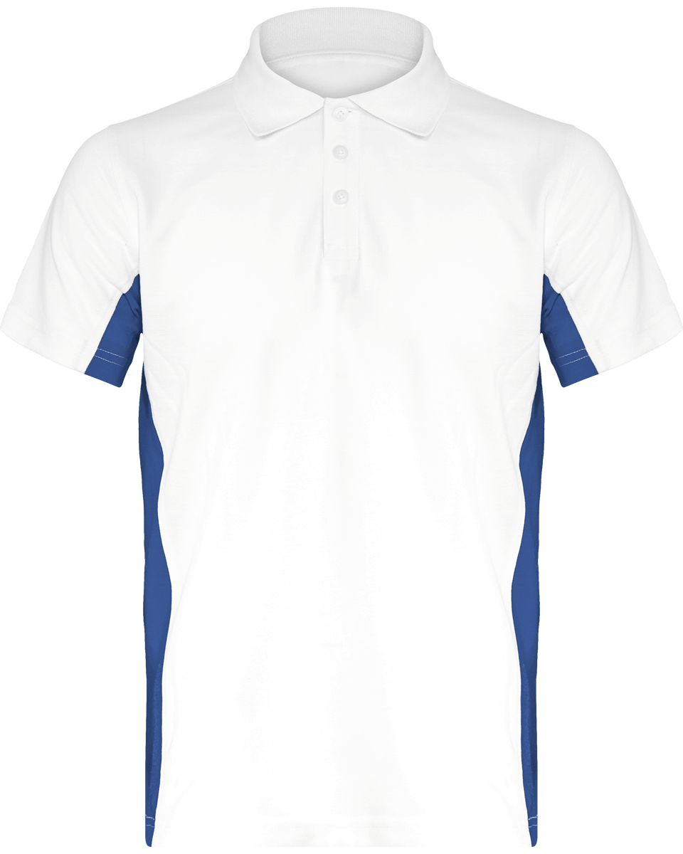 Polo Homme Bicolore | Impression Et Broderie White / Royal Blue