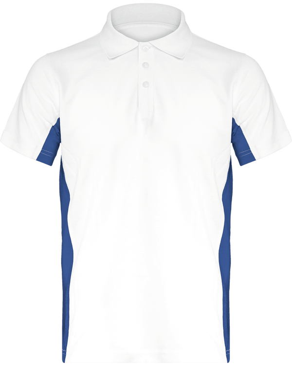 Polo Homme Bicolore | Impression Et Broderie White / Royal Blue