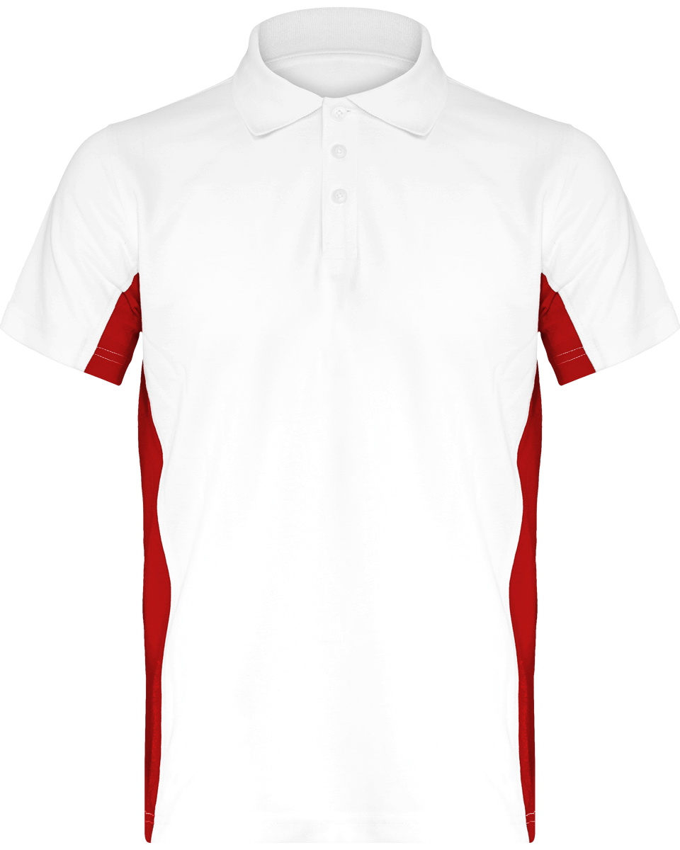 Polo Homme Bicolore | Impression Et Broderie White / Red