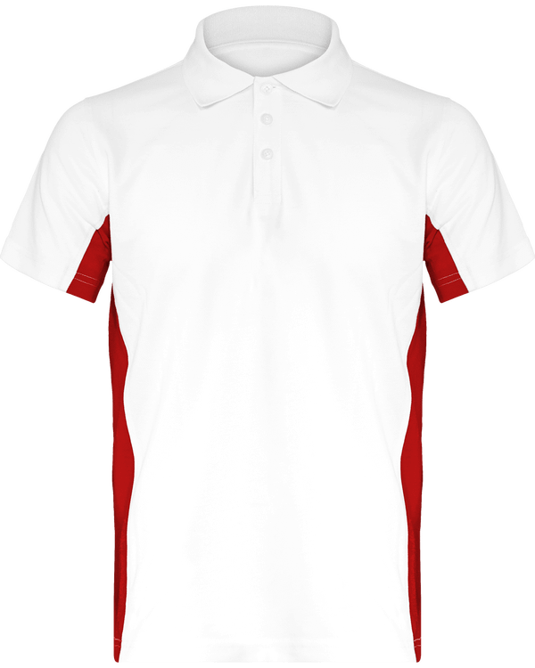 Polo Homme Bicolore | Impression Et Broderie White / Red