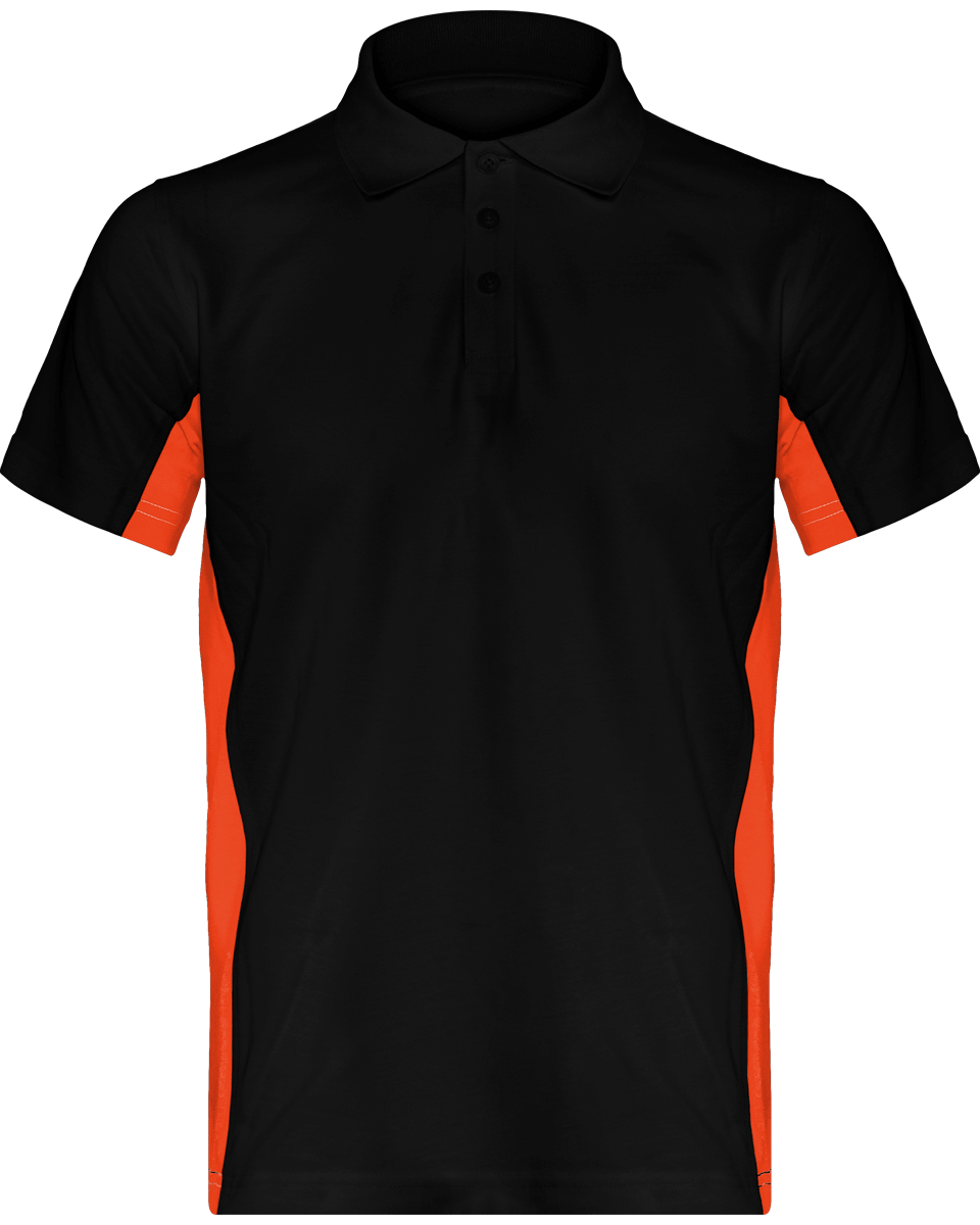 Polo Homme Bicolore | Impression Et Broderie Black / Orange
