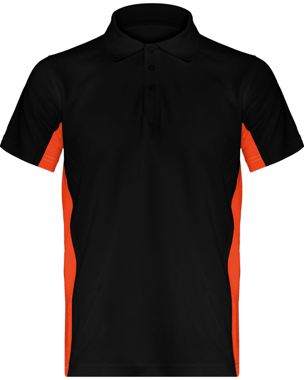 Polo Homme Bicolore | Impression Et Broderie Black / Orange