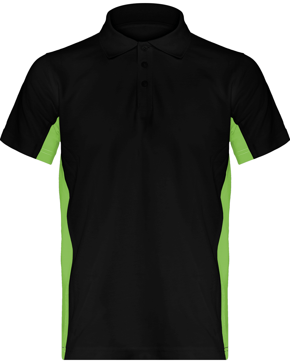 Polo Homme Bicolore | Impression Et Broderie Black / Lime