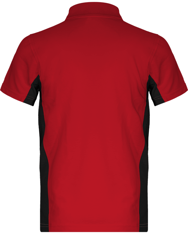 Polo bicolore manches courtes flag dos Red / Black