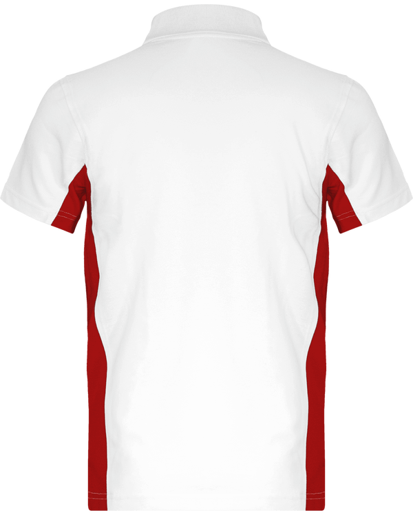 Polo bicolore manches courtes flag dos White / Red