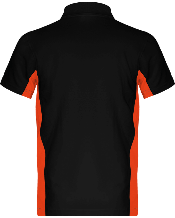 Polo bicolore manches courtes flag dos Black / Orange