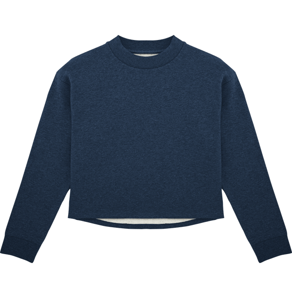 Sweat shirt court femme stella realizes face Black Heather Blue