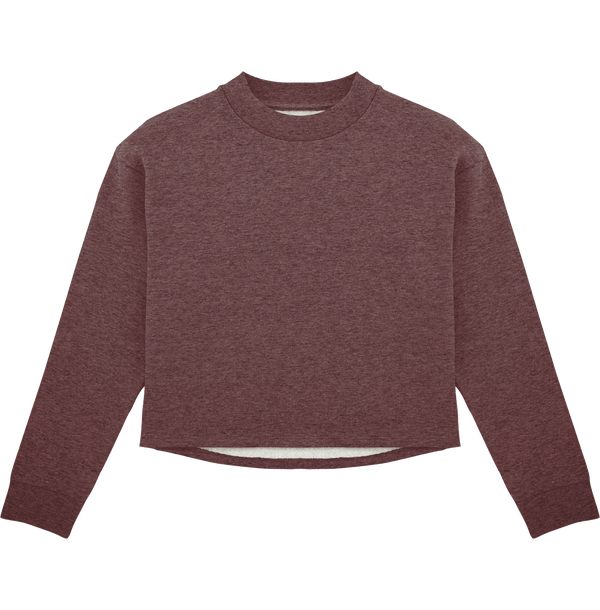 Sweat shirt court femme stella realizes face Black Heather Cranberry