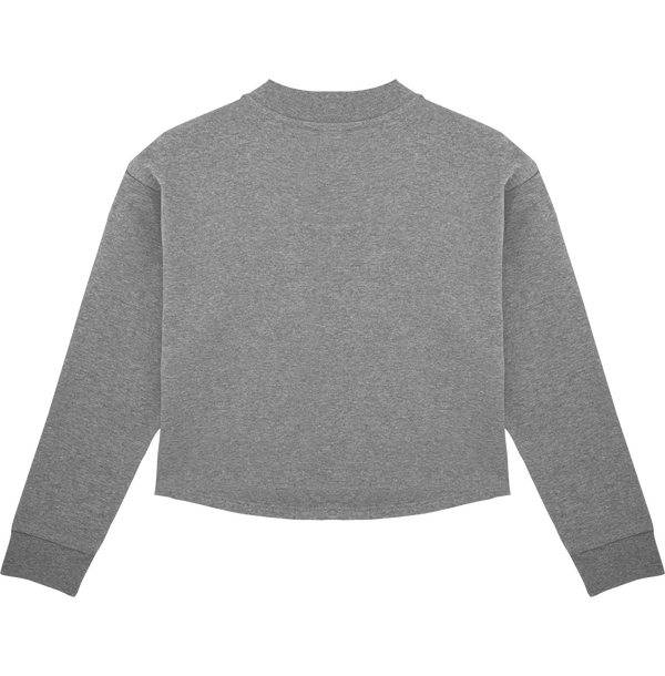 Sweat shirt court femme stella realizes dos Mid Heather Grey