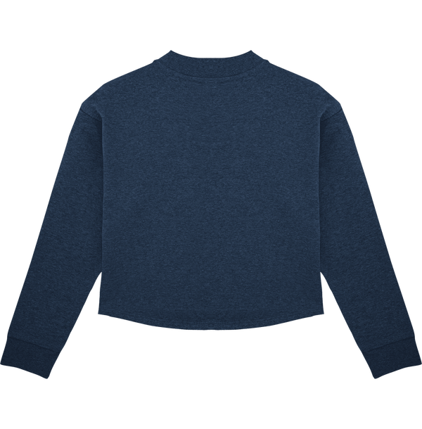 Sweat shirt court femme stella realizes dos Black Heather Blue