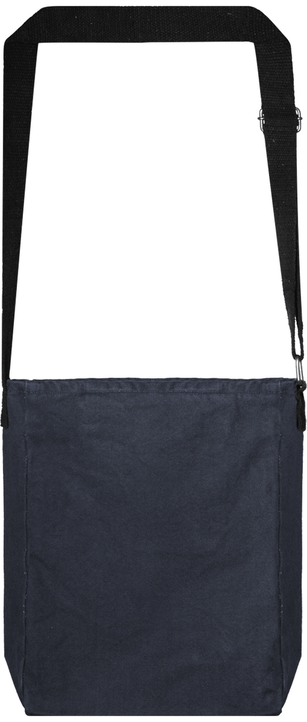 Sac bandouliere en coton canvas dos Washed Blue Titanium