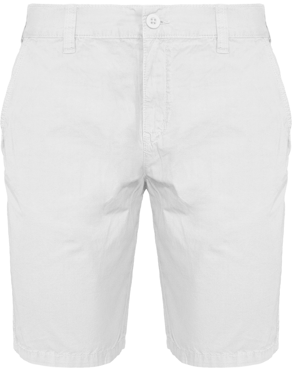 Bermuda Homme 100% Coton Canvas | Brodé Et Imprimé Washed White