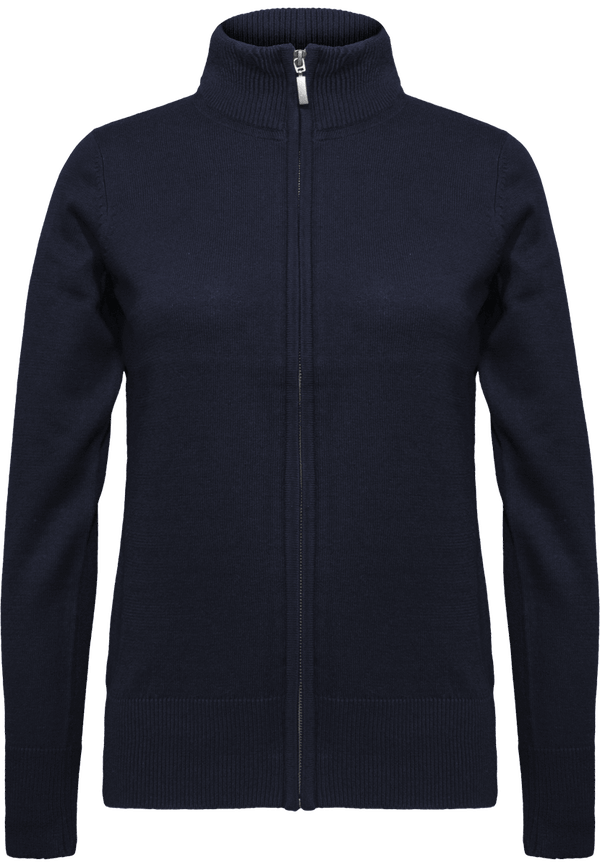 Cardigan Femme Avec Fermeture Zippée | Personnalisation En Broderie Navy