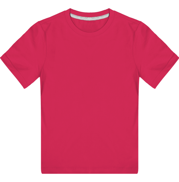 Tee-Shirt Basique Enfant | 100% Coton | Broderie Et Impression Fuchsia