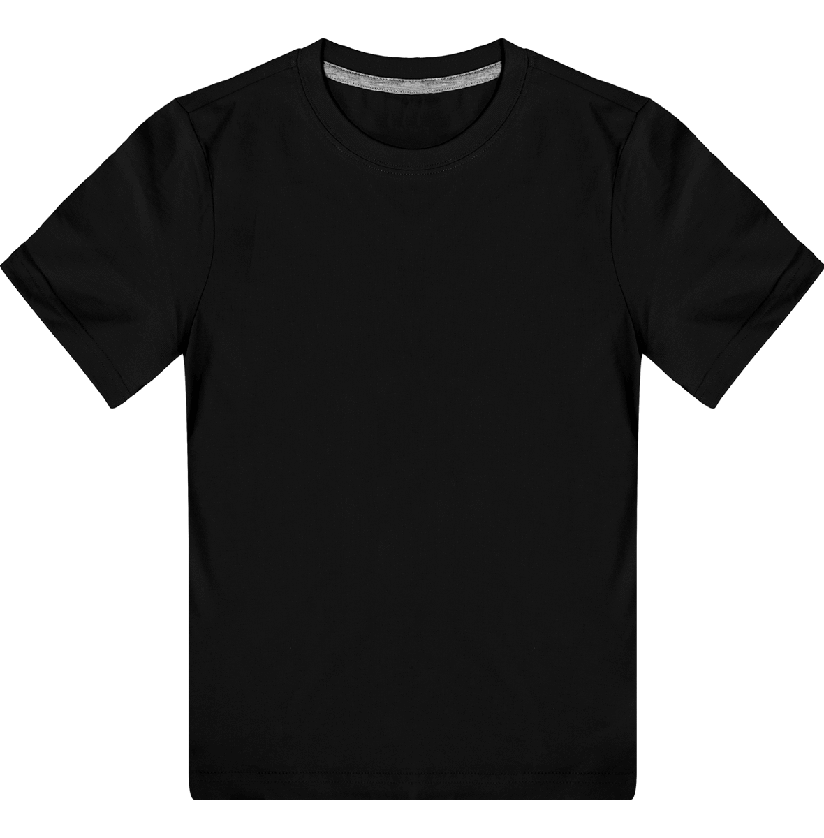 Tee-Shirt Basique Enfant | 100% Coton | Broderie Et Impression Black