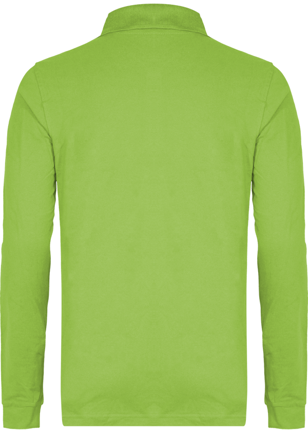 Polo manches longues homme dos Lime