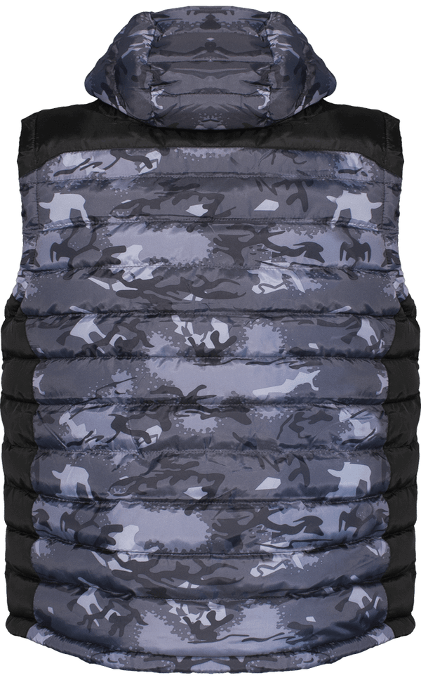 Bodywarmer doudoune camouflage dos Camo Charcoal / Black