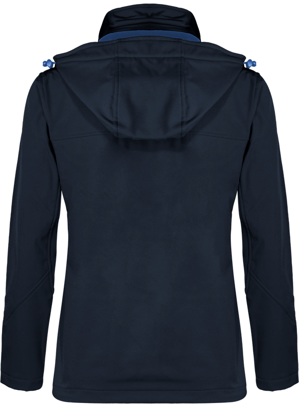 Veste softshell a capuche contrastee femme dos Navy / Royal