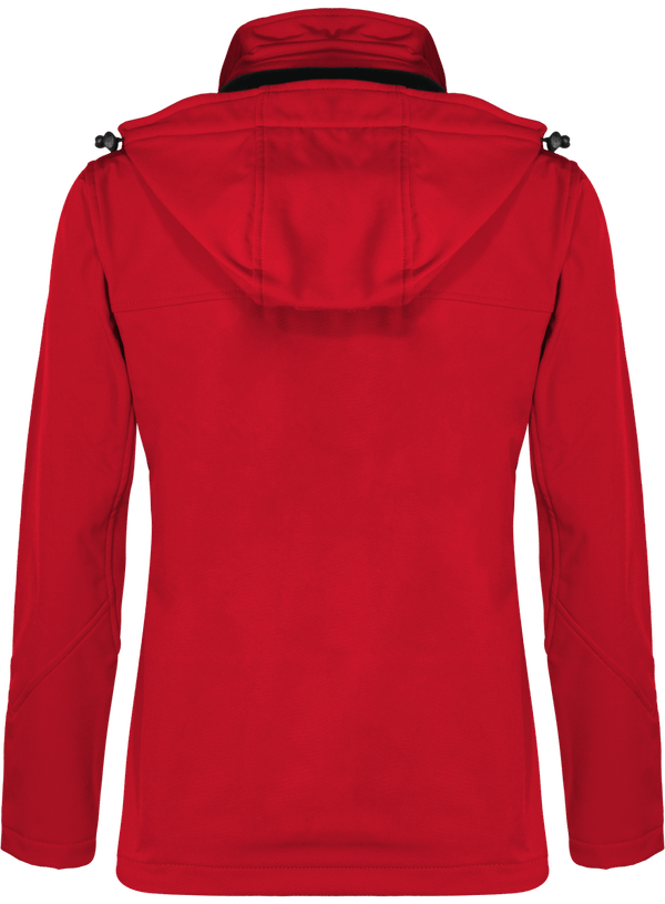 Veste softshell a capuche contrastee femme dos Red / Black