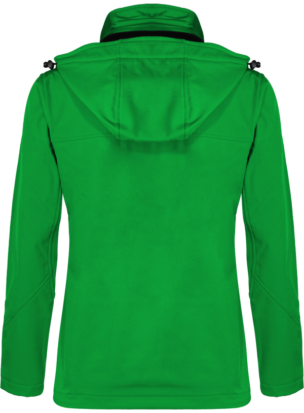 Veste softshell a capuche contrastee femme dos Vivid Green / Black