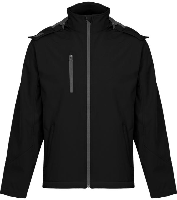 Veste softshell a capuche contrastee homme face Black / Grey