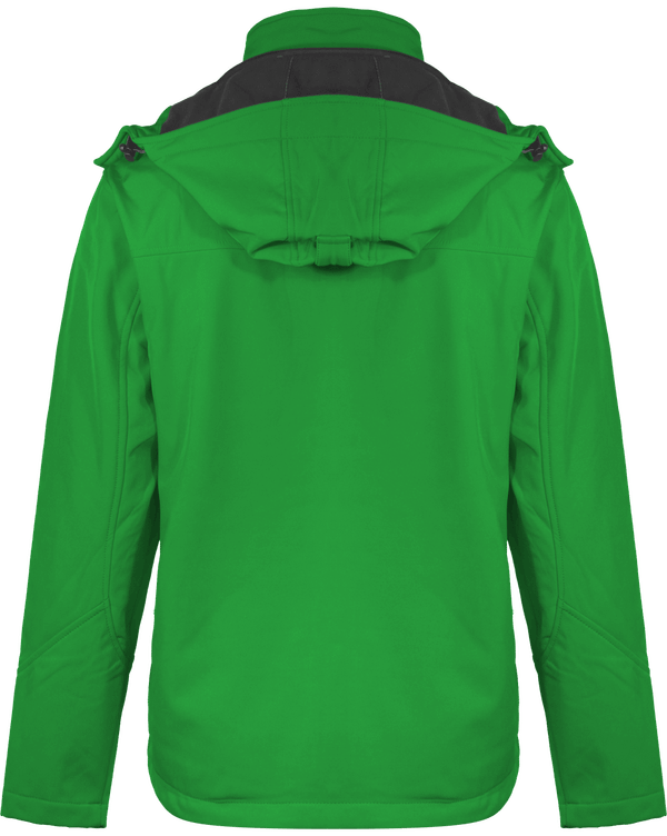 Veste softshell a capuche contrastee homme dos Vivid Green / Black