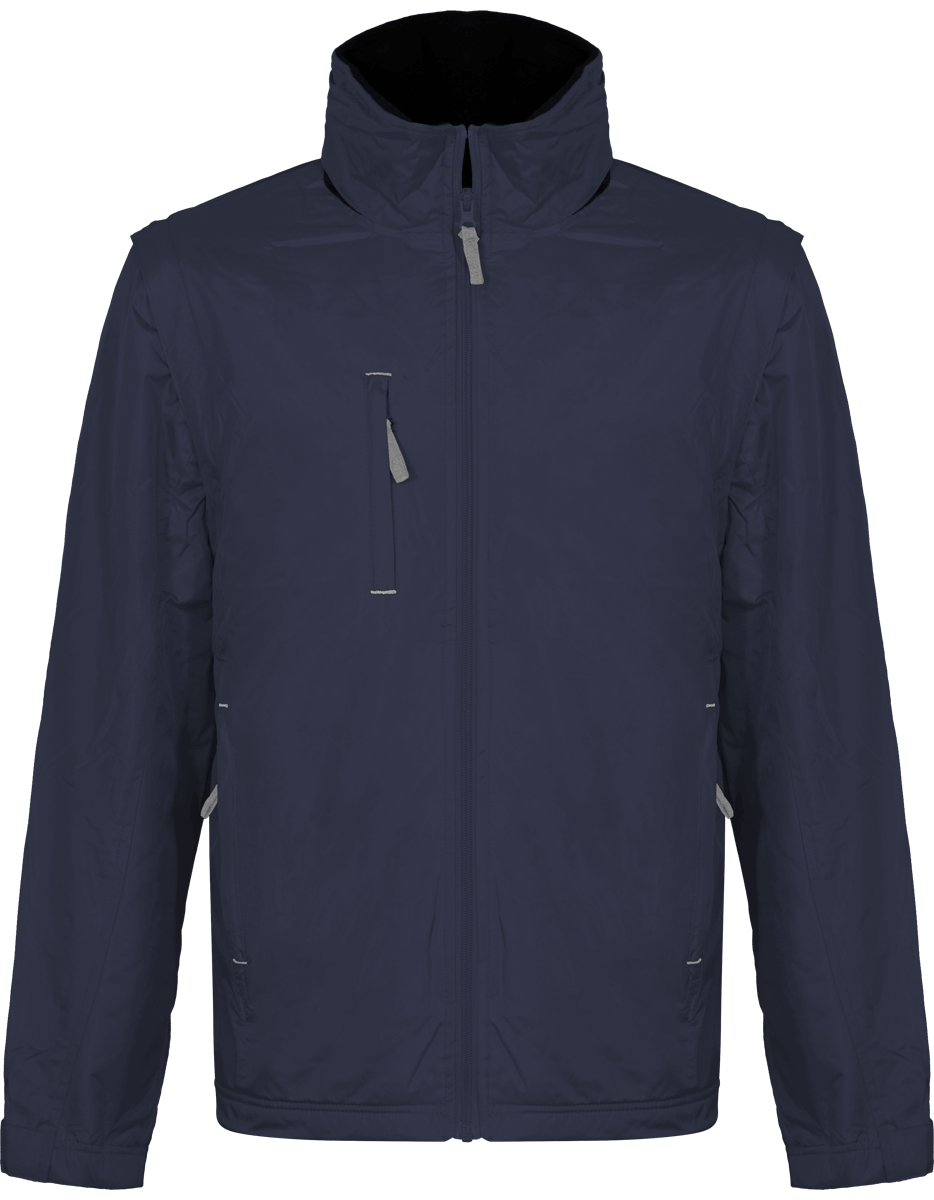 Blouson 2 En 1 | Manches Amovibles | Broderie Et Flex Navy / Grey