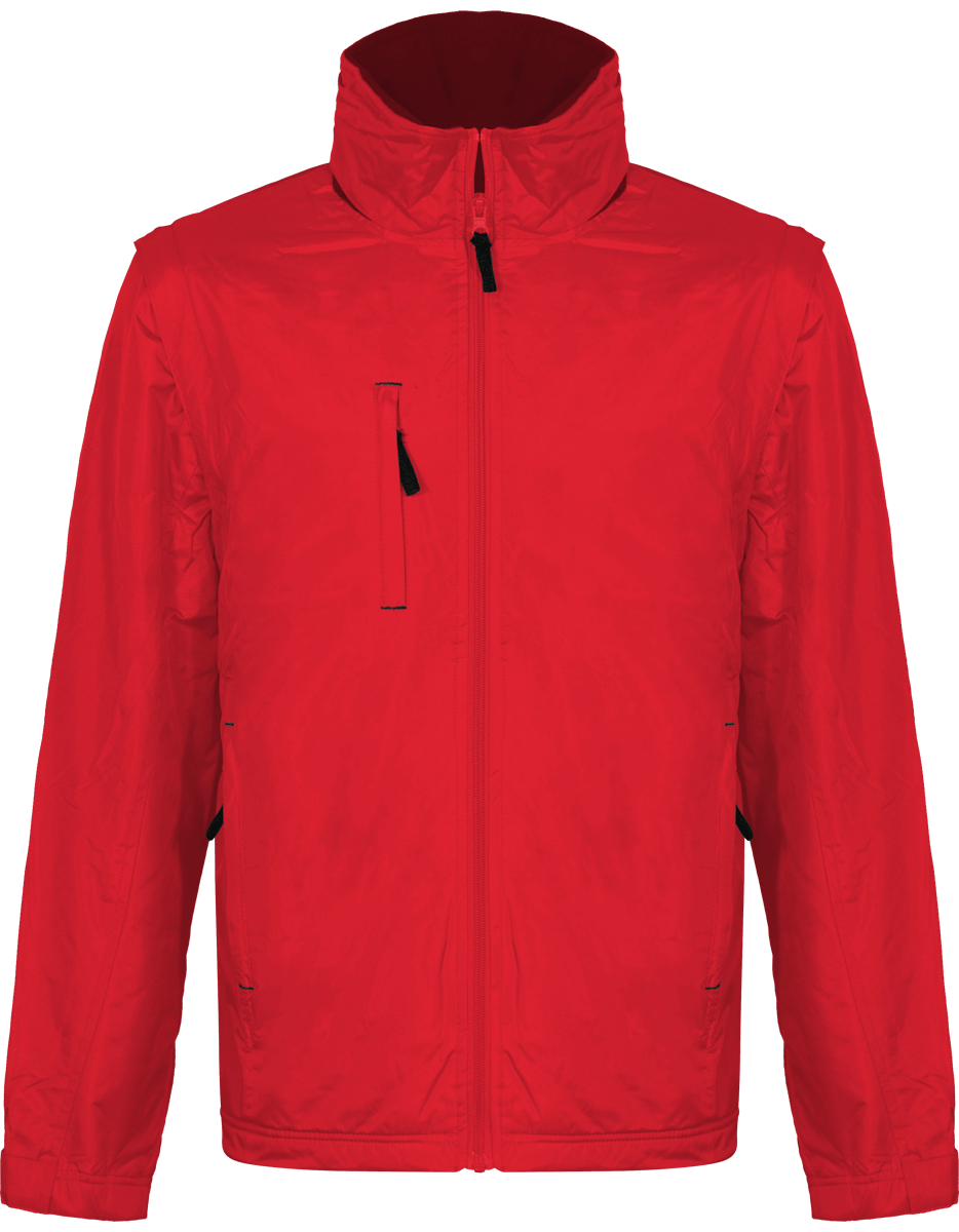 Blouson 2 En 1 | Manches Amovibles | Broderie Et Flex Red / Black