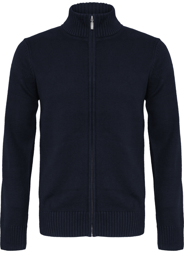 Cardigan Algodón Cremallera Hombre Navy