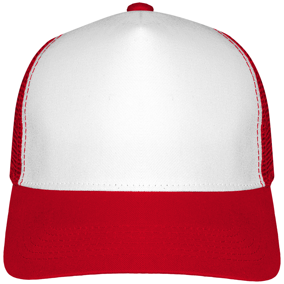 Personalisierbare 6-Panel-Trucker-Kappe Mit Halbem Netz Auf Tunetoo Classic Red / White