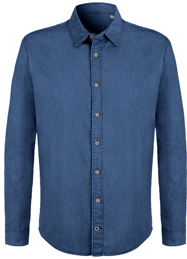 Chemise homme stanley innovates denim face Mid Indigo Denim