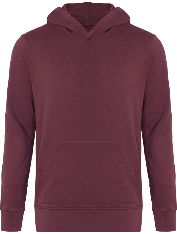 Sweat À Capuche Vintage | 100% Coton | Couleur Délavée Vintage Marsala