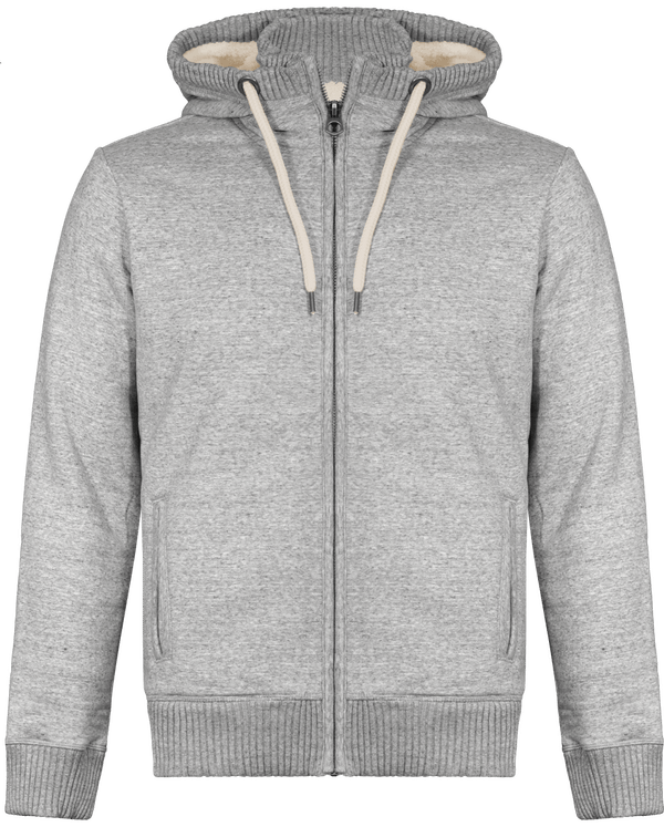 Veste vintage molleton doublee sherpa face Slub Grey Heather