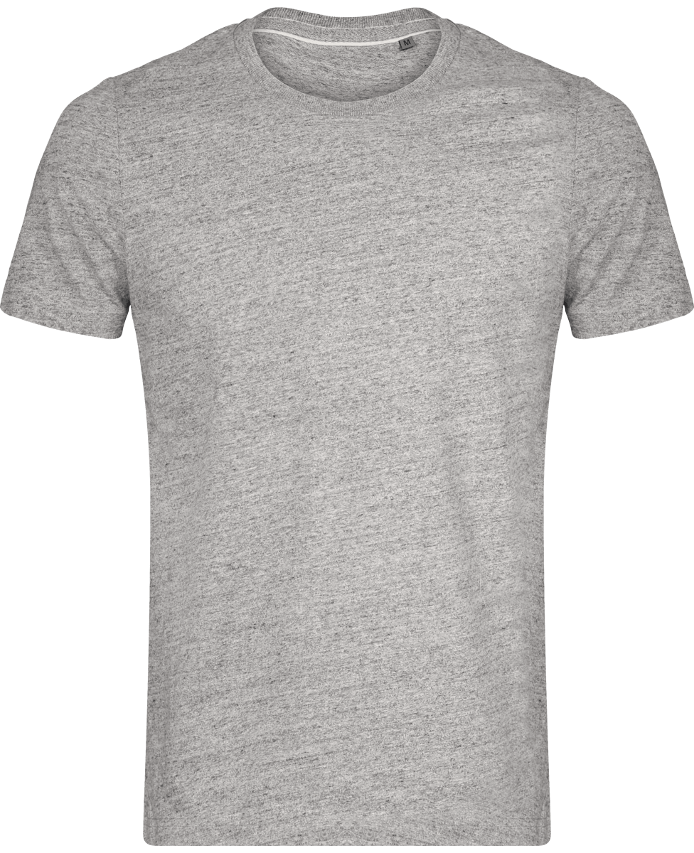 T-Shirt Vintage Homme | 100% Coton | Broderie Et Impression Slub Grey Heather