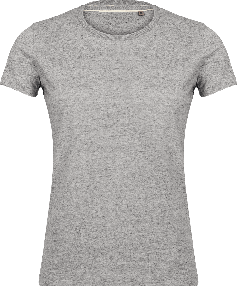 T-Shirt Vintage Femme | 100% Coton | Broderie Et Impression Slub Grey Heather