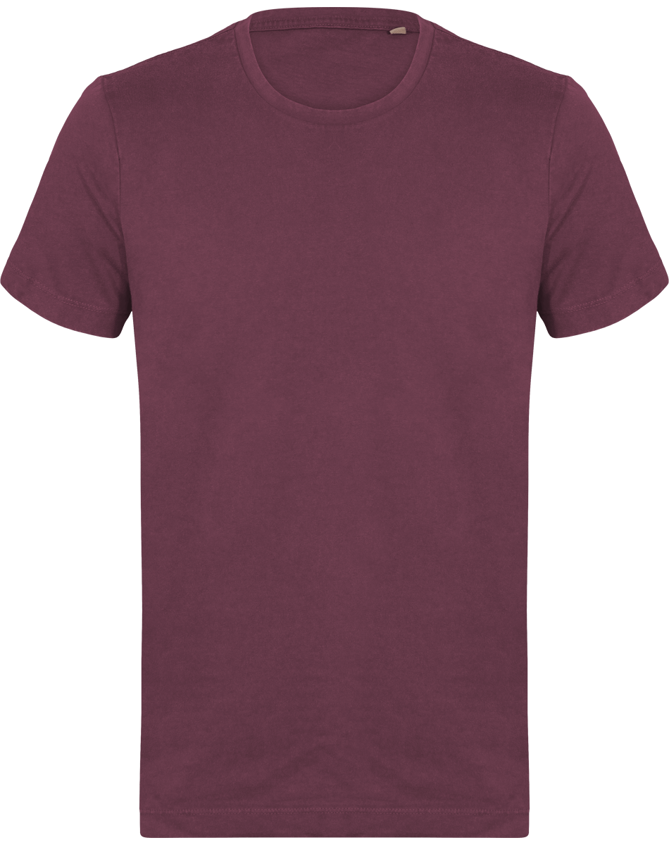 T-Shirt Délavé Vintage Homme | 100% Coton | Brodé Et Imprimé Vintage Marsala