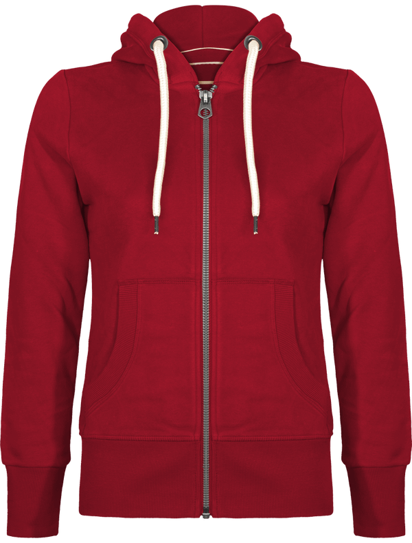 Veste À Capuche Vintage Femme | Broderie Et Impression Vintage Dark Red