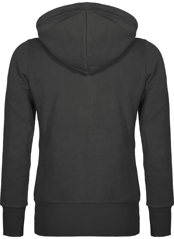 Sweat shirt vintage zippe a capuche femme dos Vintage Charcoal