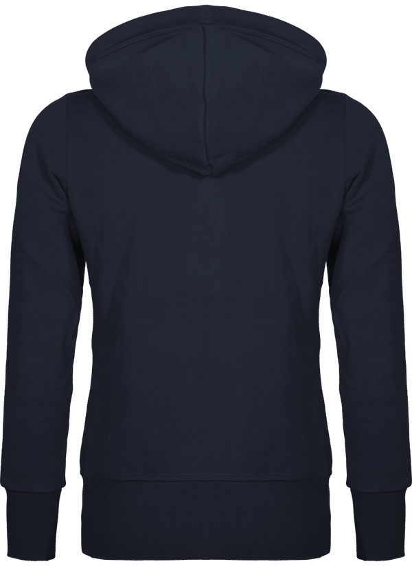 Sweat shirt vintage zippe a capuche femme dos Vintage Navy