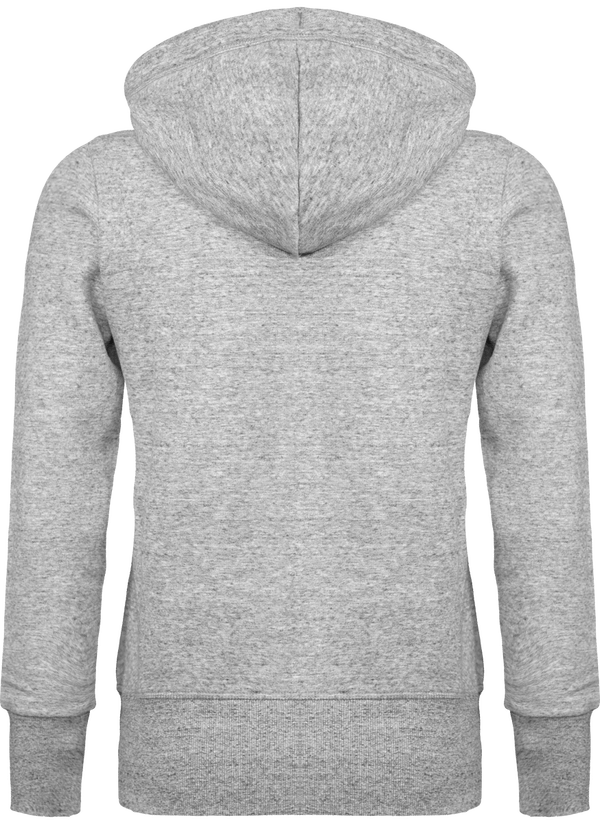 Sweat shirt vintage zippe a capuche femme dos Slub Grey Heather
